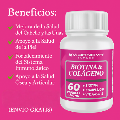 BIOTINA + COLÁGENO 60CAPS